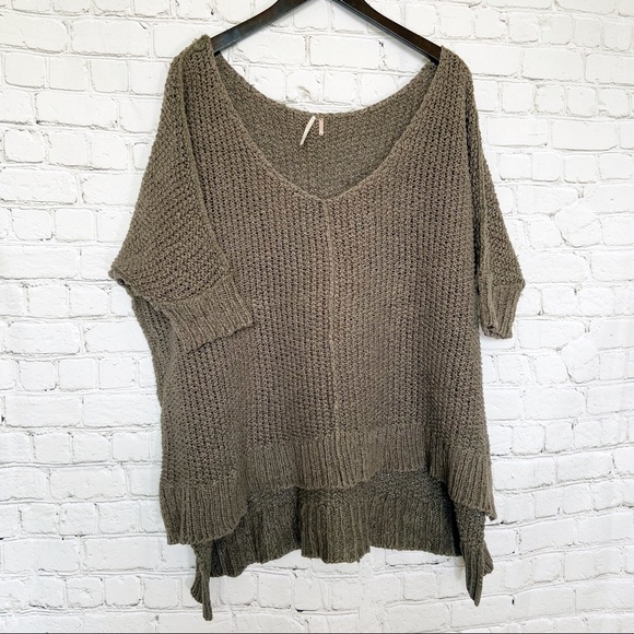 Free People Sweaters - Free people oversized sweater gray shortsleeved